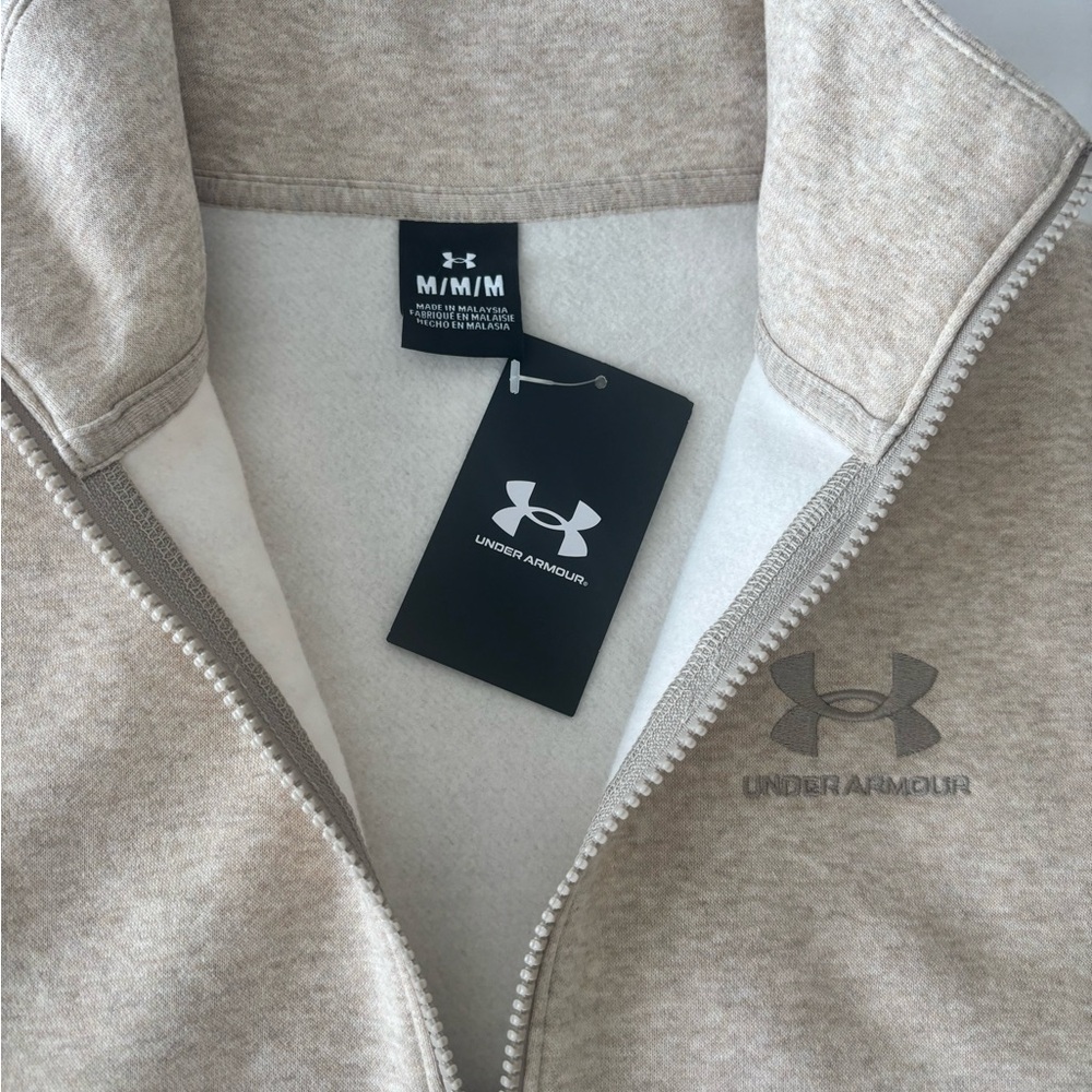 Under Armour Light Beige Full-Zip Sweatshirt Jacket - Picture 2 of 2